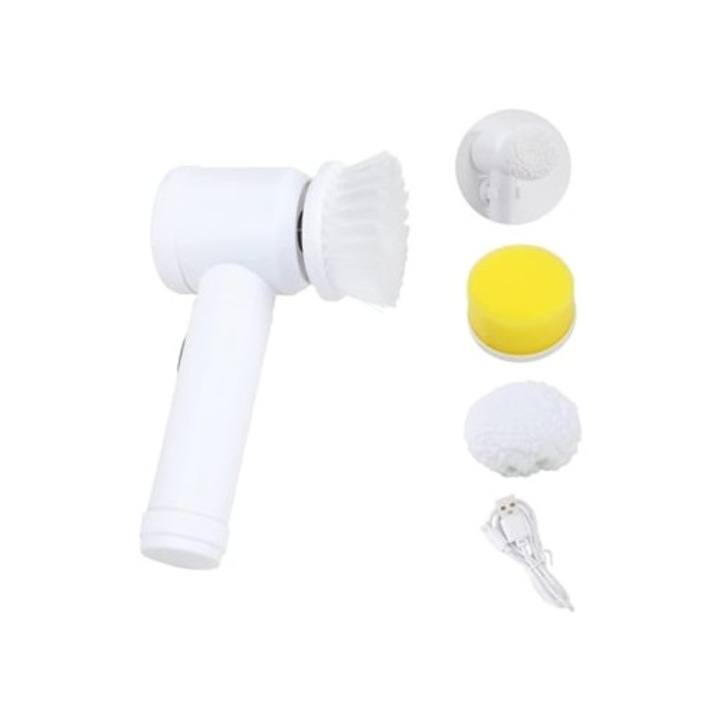Perie electrica rotativa reincarcabila pentru curatarea rosturilor, 3 duze, multicolor
