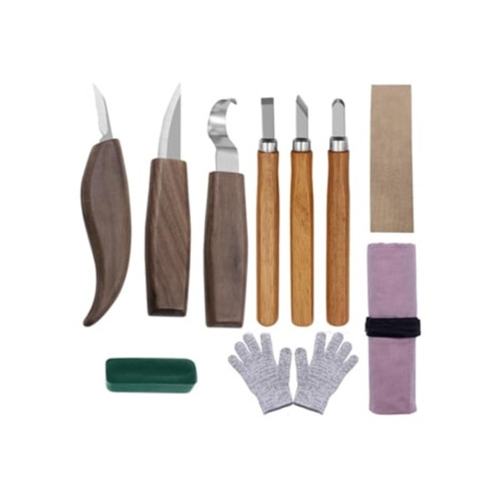 Set 9 dalti din lemn pentru sculptura, unelte de tamplarie