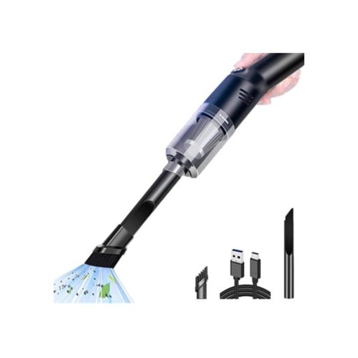 Aspirator auto GERTIZ fara fir, 10,000Pa putere de aspiratie, negru