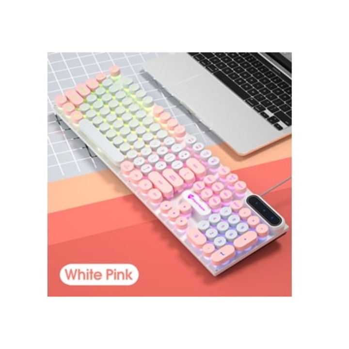 Tastatura gaming cu iluminare HHZ, cablu extern