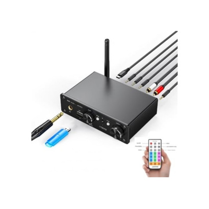 Vezeték nélküli HiFi Bluetooth 5.1 audio adapter, adó-vevő, 3.5mm, fekete