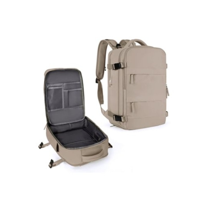Rucsac pentru laptop femei, casual, calatorie, bej