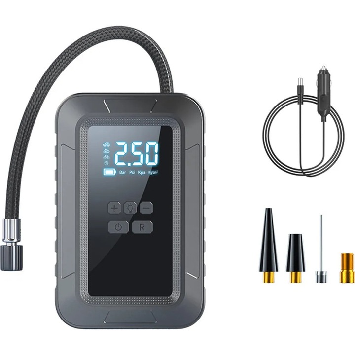 Pompa de umflat portabila Slowmoose, 150 PSI, cu LED si oprire automata