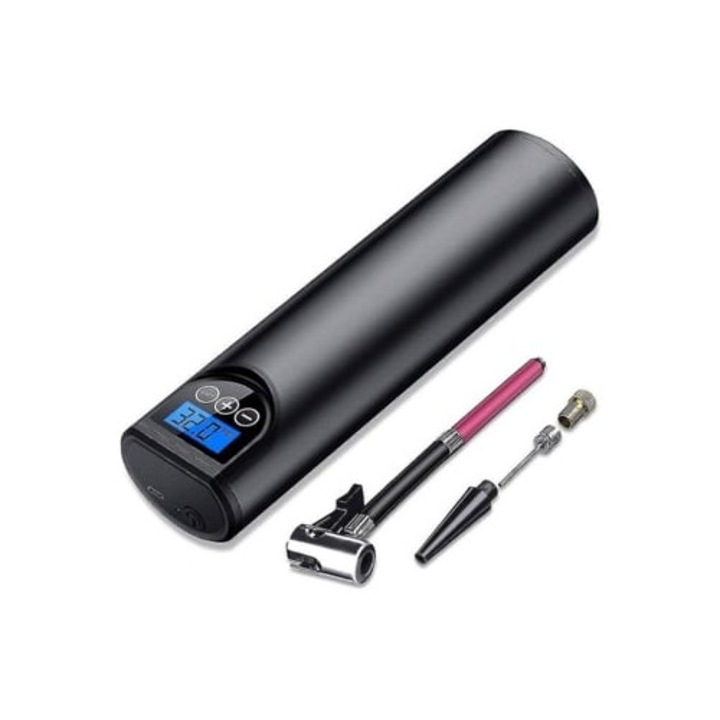 Compresor auto portabil digital, pompa automata fara fir, LCD, pentru masini si biciclete