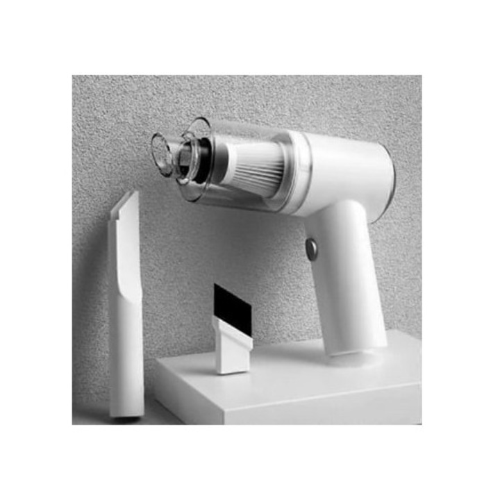 Aspirator portabil fara fir, 6000pa, stil pistol, alb