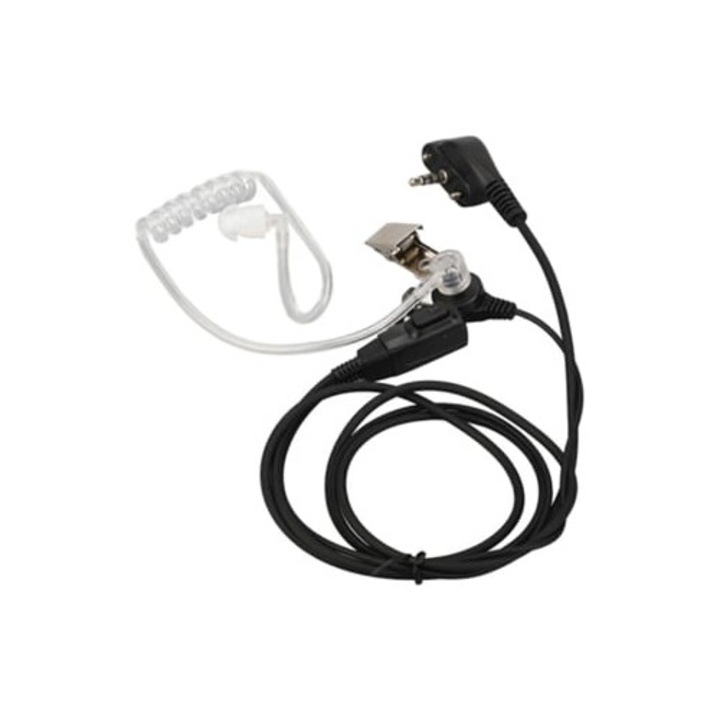 Casti acustice cu tub pentru statii radio, reducere radiatii, transparent, negru