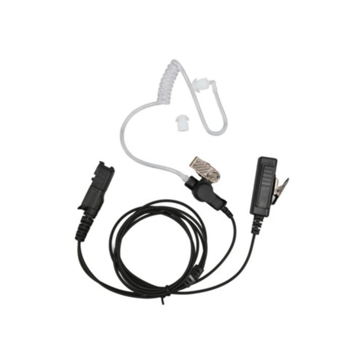 Casti acustice walkie talkie cu clip din inox, negru