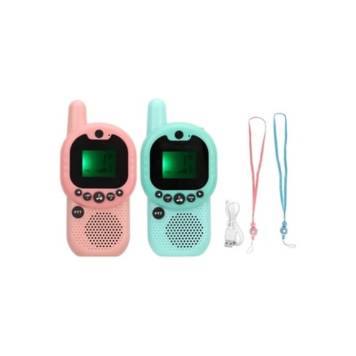 Set 2 Radio portabile reincarcabile utilizare pentru copii si adulti, lungime de unda mare