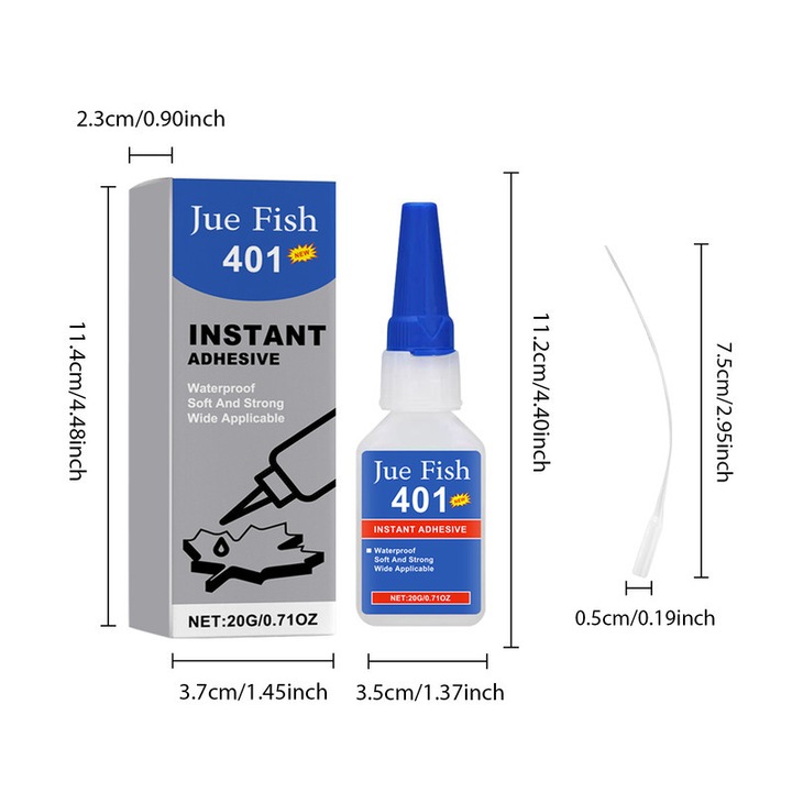 Super Glue Jue-Fish pentru repararea ceramicii, lemnului, multifunctional, uscare rapida