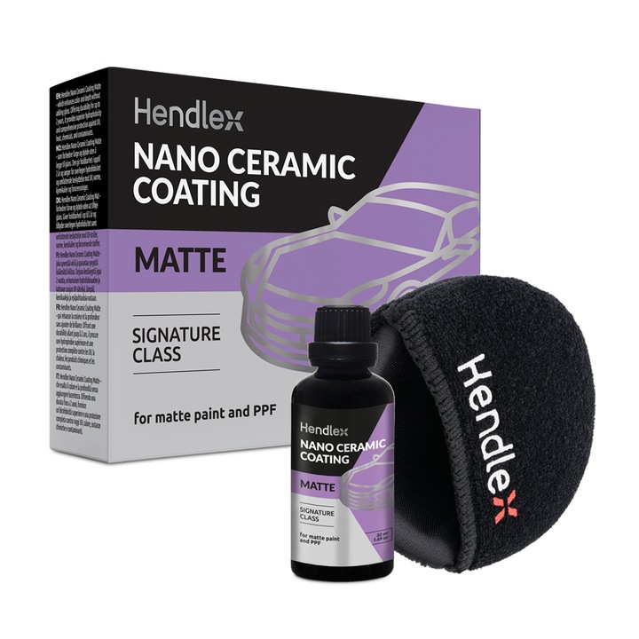 Kerámia védelem matt festékre, PPF, hidrofób, UV, 12 hónap - Hendlex Nano Ceramic Coating Matte 50 ml, hidrofób, UV, 12 hónap