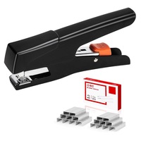 Capsator cleste Efortless, Axroad Mall, Capsator de mana (tip cleste), 25 Coli, Capse 24/6, Forma portabila, Design care economiseste forta de munca, Pentru utilizare pe termen lung si nevoi mari de legare, 180*84*27mm, Negru