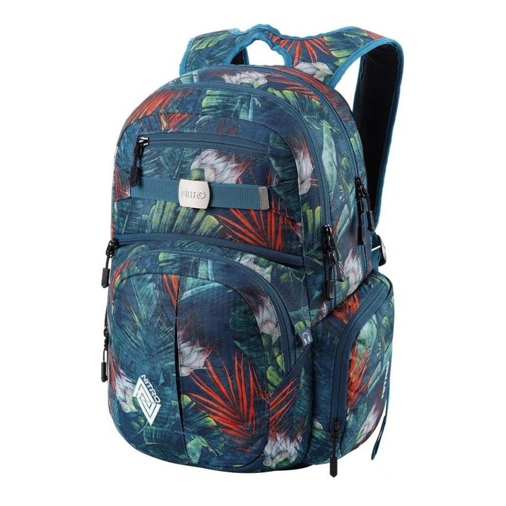 Rucsac Nitro Hero, 17 inch, mulți compartimente, DWR, tropical