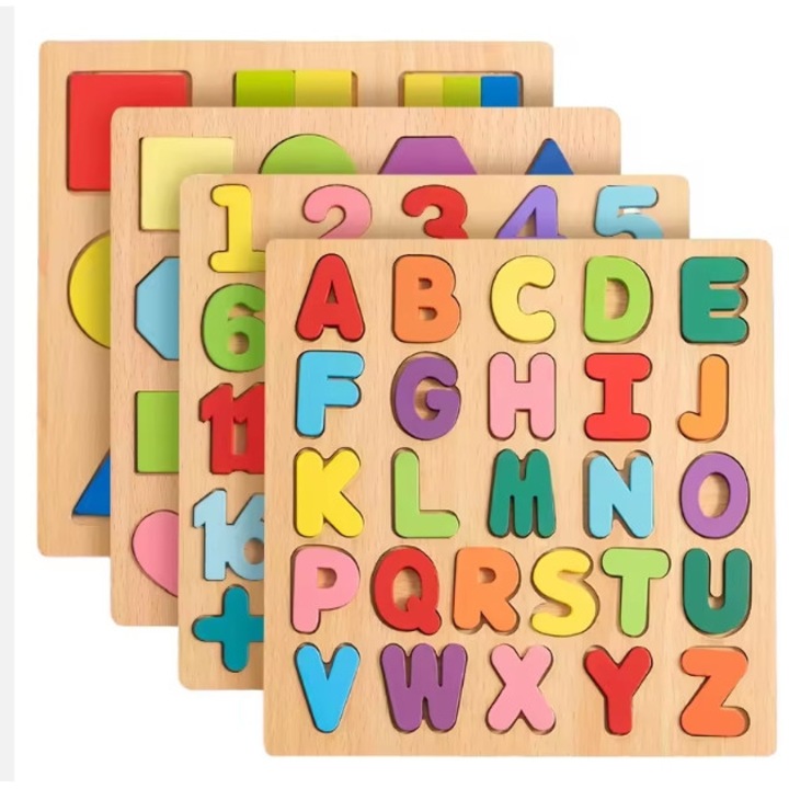 Fajáték, PS Products, ábécé puzzle, többszínű