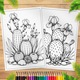 Carte de colorat pentru relaxare si antistres, Cactusi, 50 Ilustratii unice, 106 pagini, 2025, Croco Digital