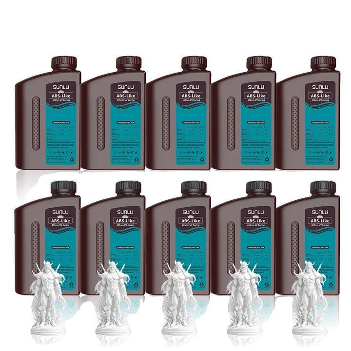 Rasina 3D, fehér, 10 KG, nagy ellenállás, kompatibilitás a legtöbb SUNLU SLA/DLP/LCD nyomtatóval