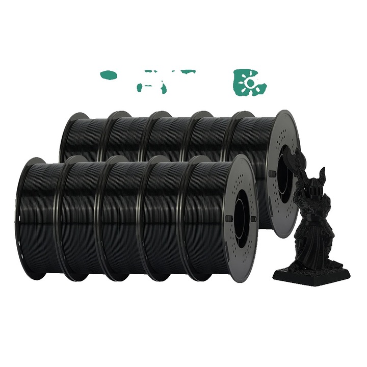 Filament 3D, PETG, 1.75mm, negru, material ecologic
