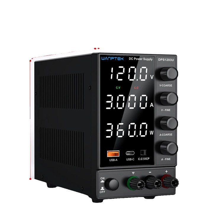 Sursa de alimentare DC, 0-120V 0-3A, design compact, aplicatii electronice