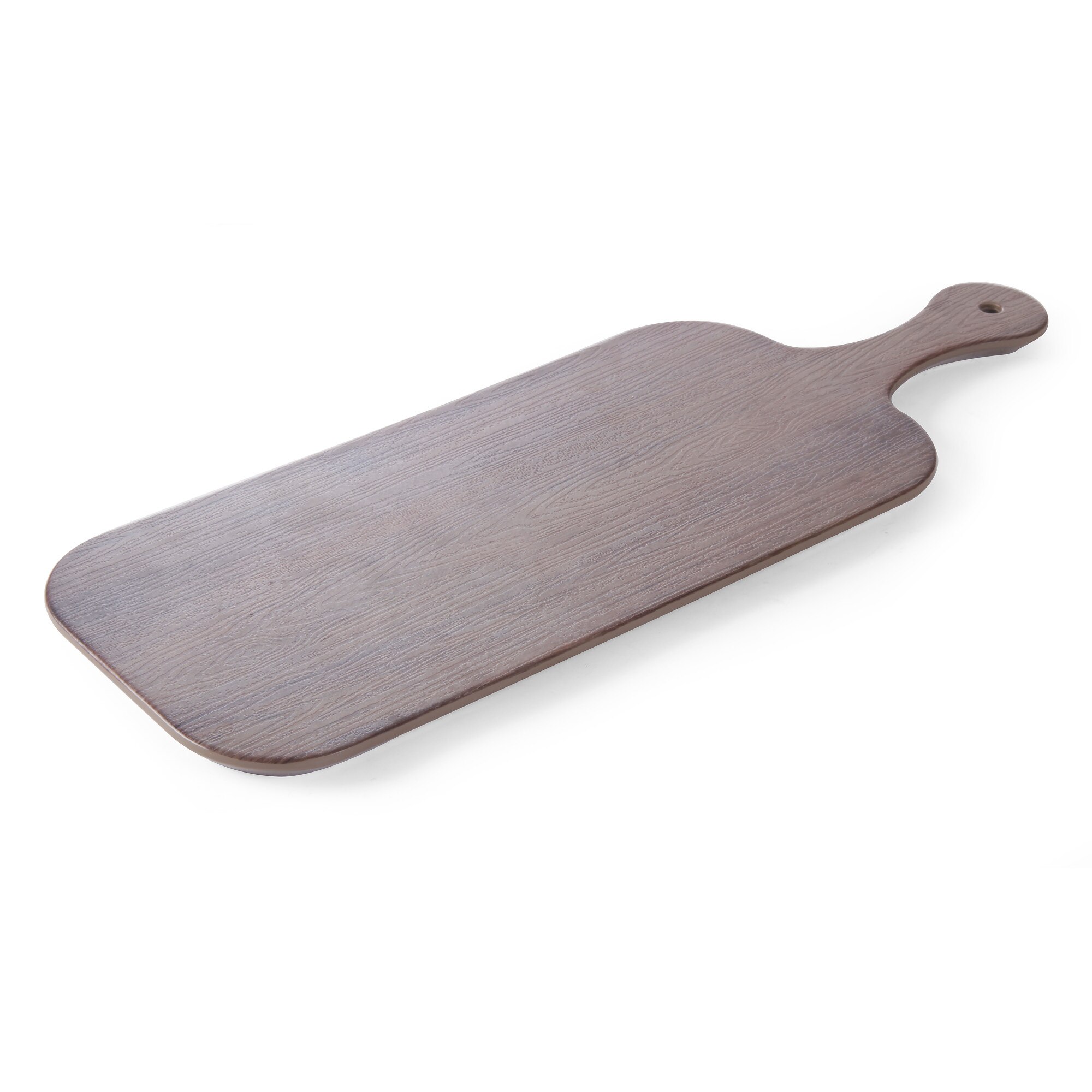 Platou servire dreptunghiular cu maner, Hendi, din melamina cu aspect de lemn, maro, 53x20x(H)1.5 cm