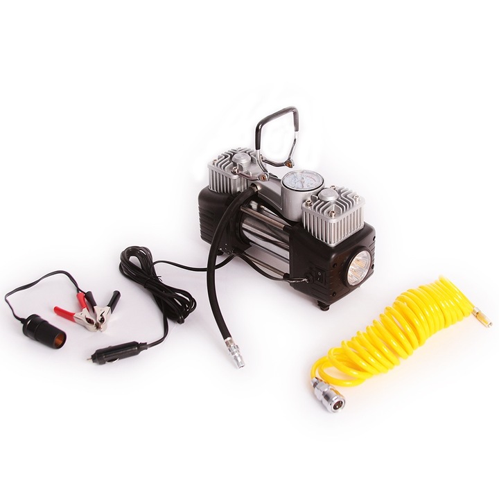 Compresor auto 2 cilindri 4x4 200 PSI, 60 l/min cu iluminare
