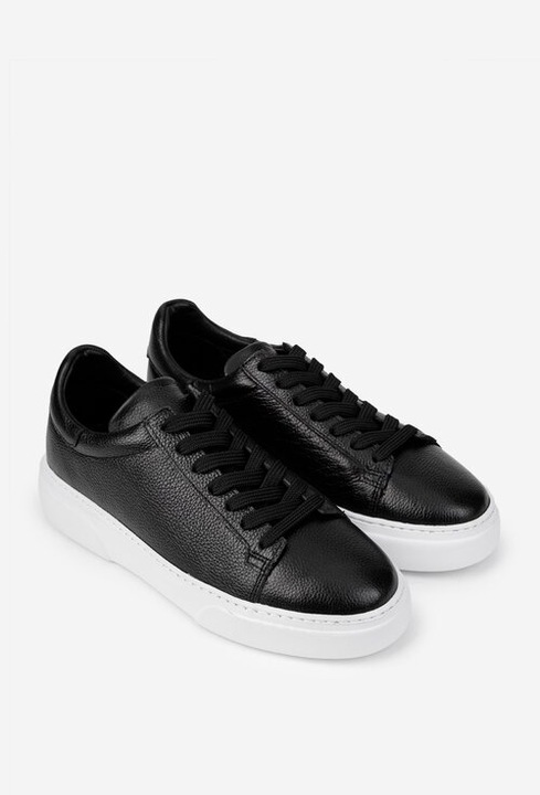 Pantofi barbati confectionati din piele texturata neagra 40