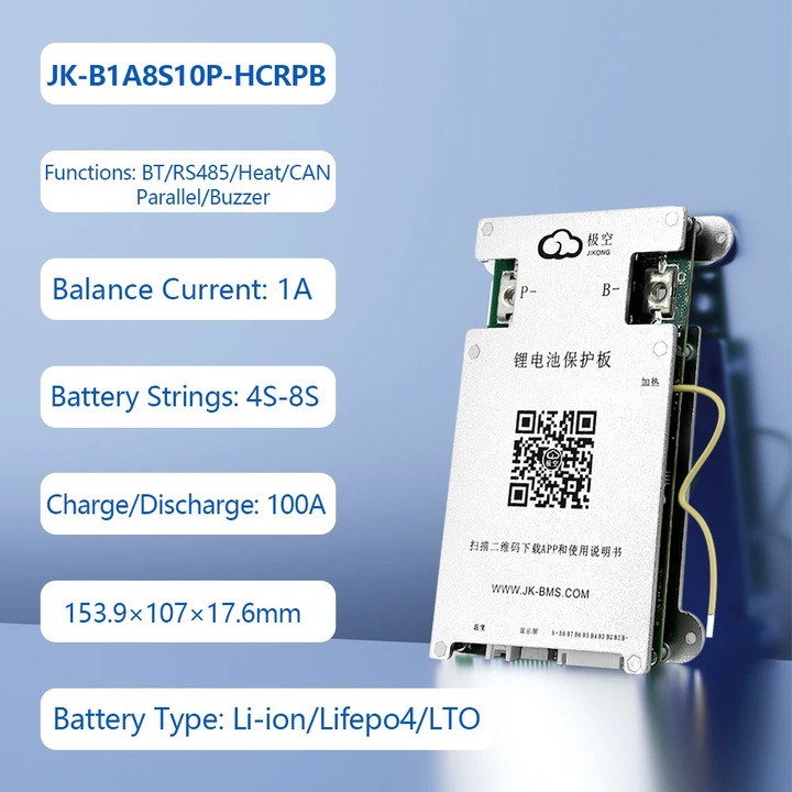Sistem de Management al Bateriilor, Protectie Inteligenta, Balansare Activa, 4S-8S, 100A