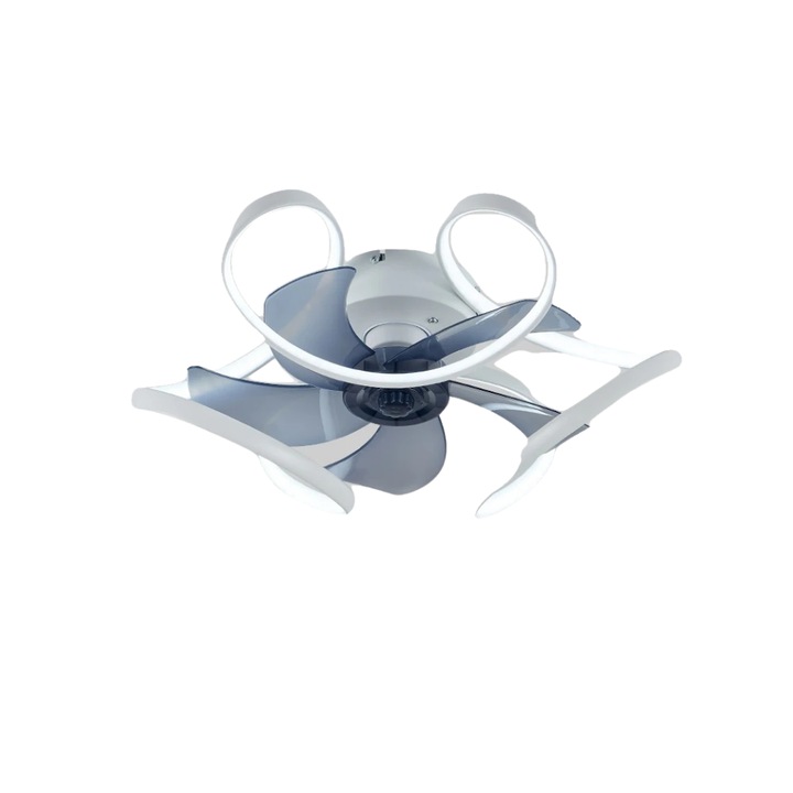 Ventilator de tavan, iluminare LED, control inteligent, alb