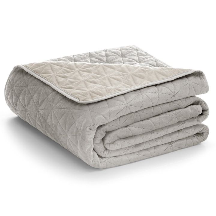 Капитонирана кадифена кувертюра Laila, 180-190 g/m2, 200 x 220 см, бежова