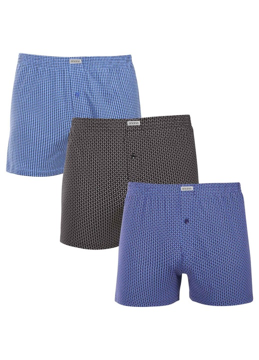 Lenjerie intima barbati PS 5927, Andrie, Albastru/Negru, 3 buc