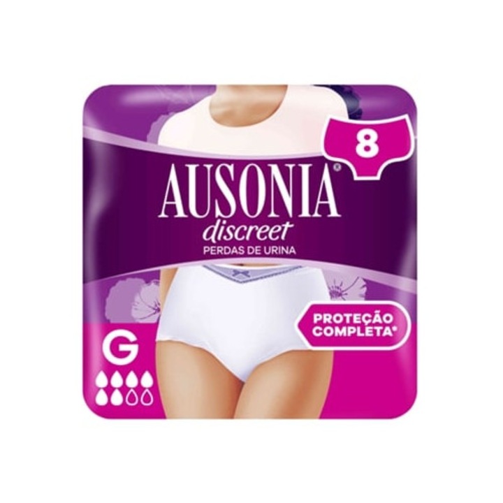 Discreet Plus inkontinencia bugyi, 8 db-os szett, L, AUSONIA