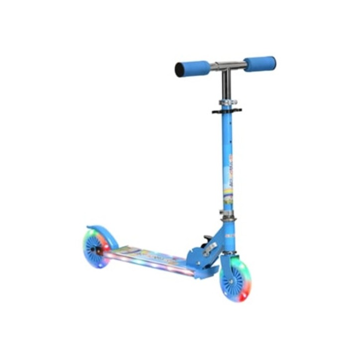 Trotineta pentru copii, metal, plastic si spuma, albastra, 67x32x65-78 cm
