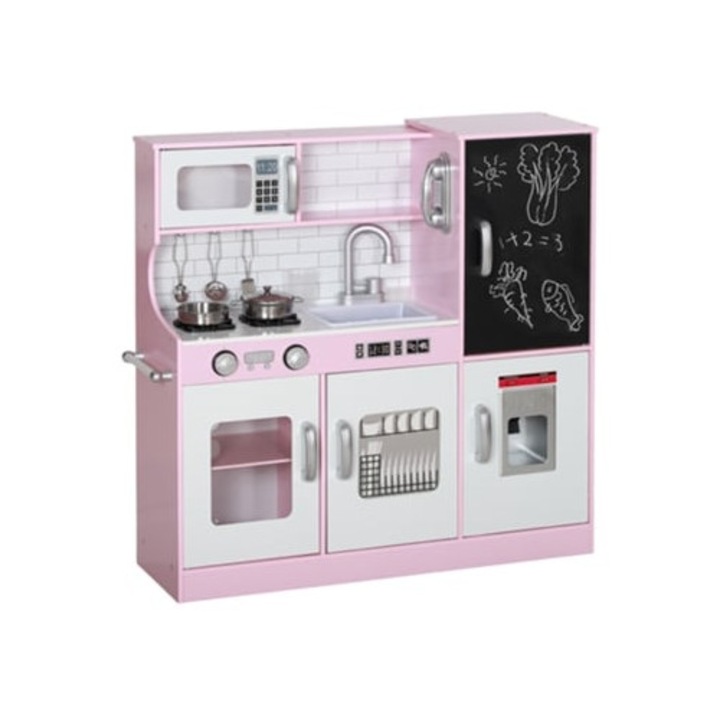 Bucatarie pentru copii, roz, 83.8x26.8x81 cm, set