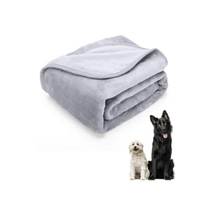 Patura moale din plus pentru animale de companie, NOBLEZA, gri, 75x75cm
