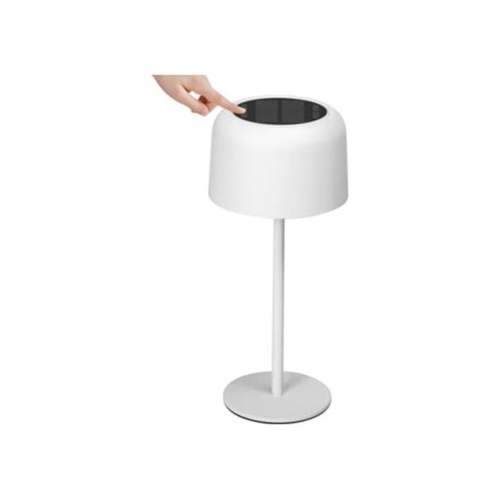 Veioza solara si USB, lampa de birou fara fir, dimabila, alba