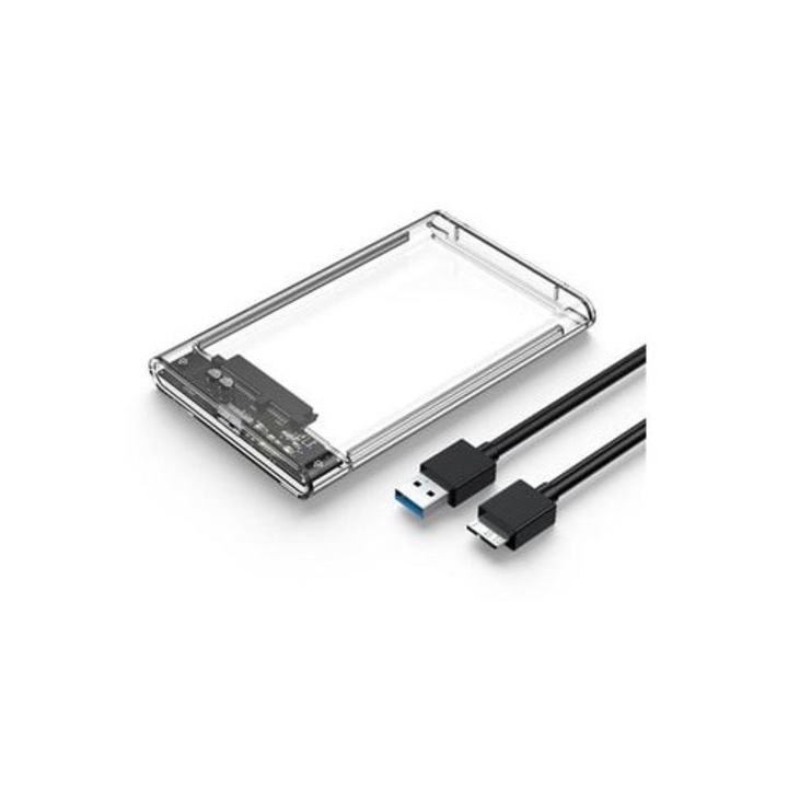 Carcasa transparenta pentru hard disk, USB 3.0, 2.5 inch, SATA HDD SSD