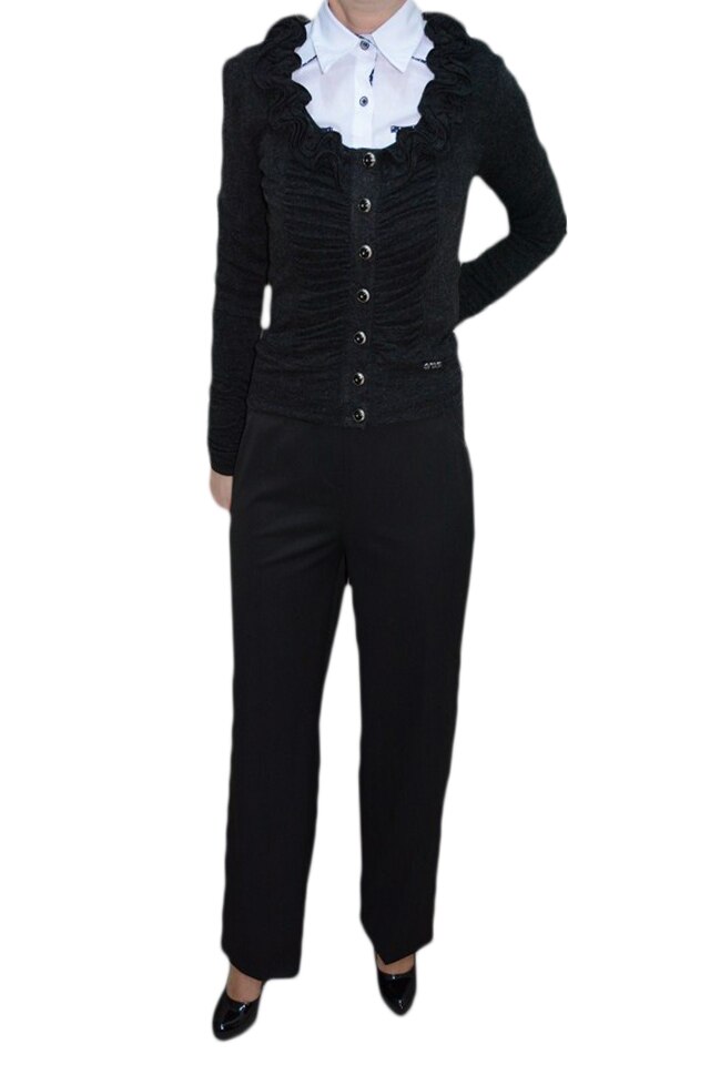 Pantaloni rafinati, D&J Exclusive, Negru, 50