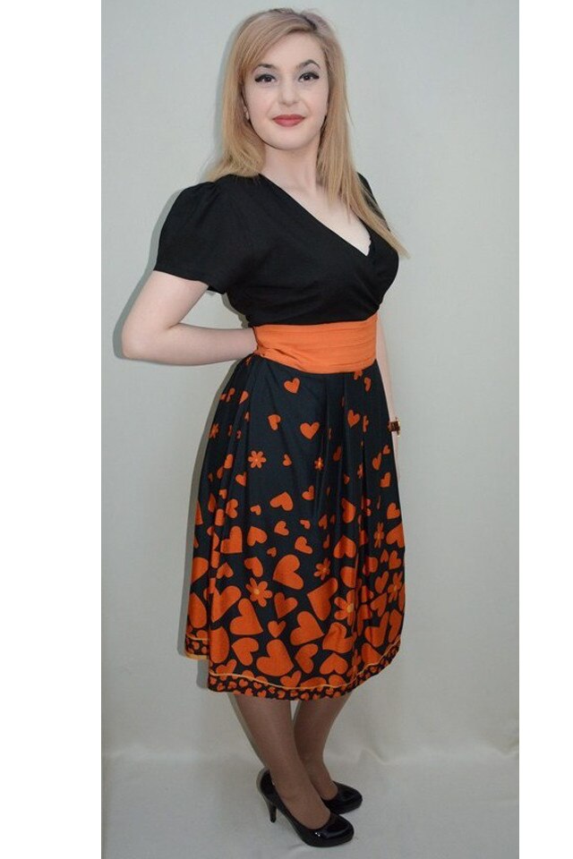 Rochie de vara, cu design de centura in talie , D&J Exclusive, Negru