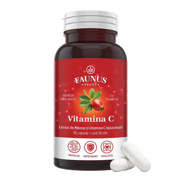 Vitamina C lipozomala, Faunus Plant, 90 capsule vegetale
