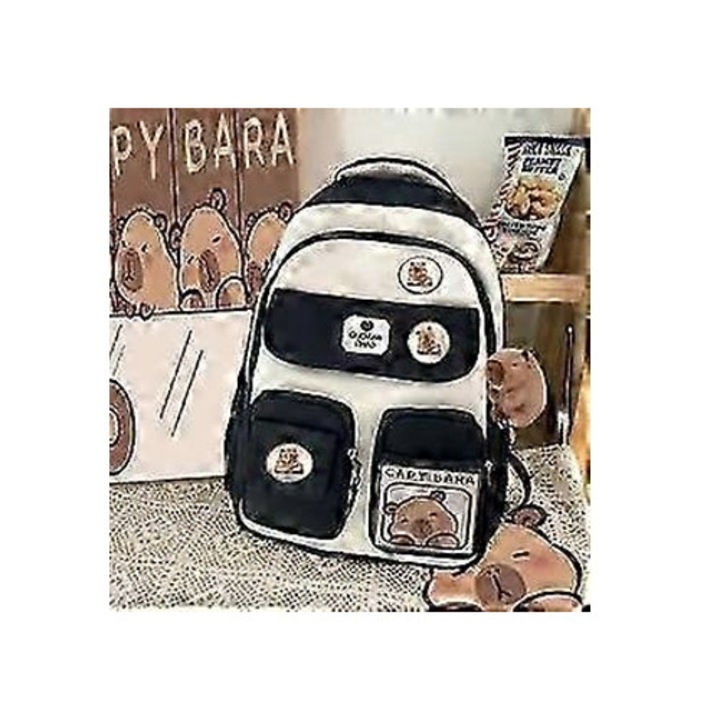 Ghiozdan scolar maro 2024 Capybara Ridge, mare, pentru baieti si fete