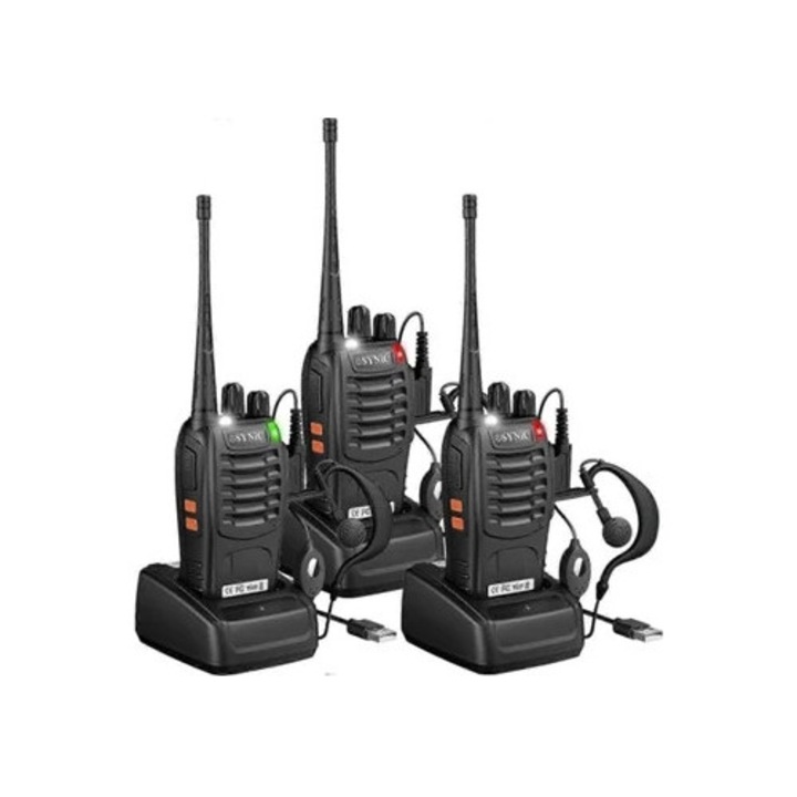Set 3 walkie talkie, pentru adulti, raza 5km