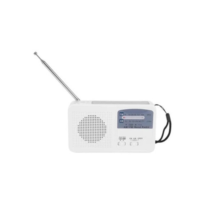 Radio portabil Aquaforge cu manivela solara, alimentare USB, FM/AM, cu LED Flash