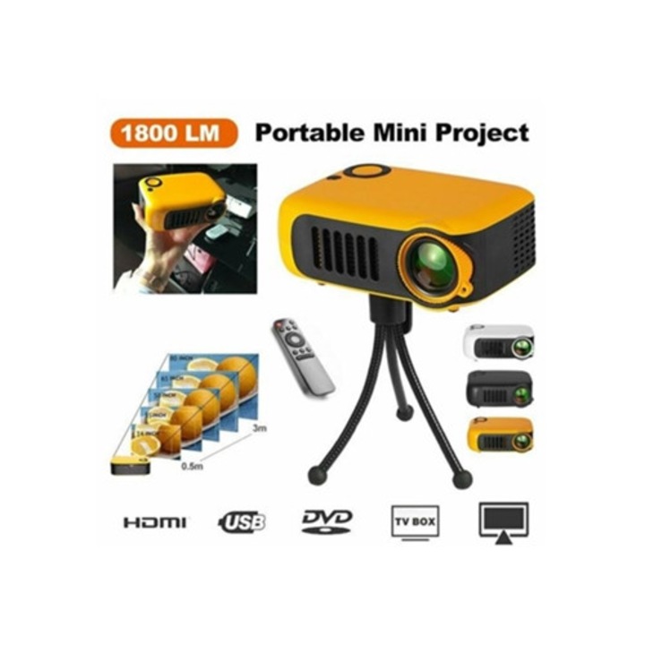 Videoproiector Mini Full HD 1080p LED, compatibil cu Aquaforge Home Theater
