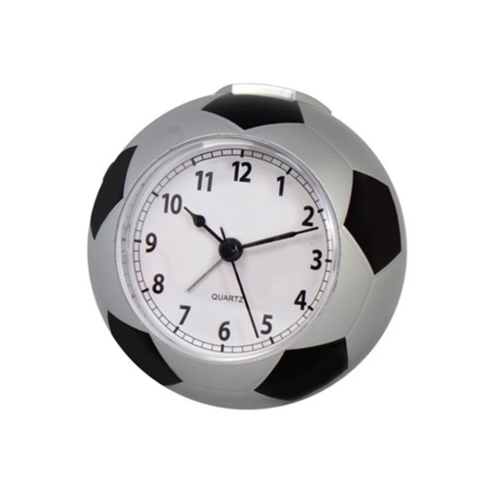 Dekoratív óra, asztali óra, csendes riasztó, futball modell, Aquaforge