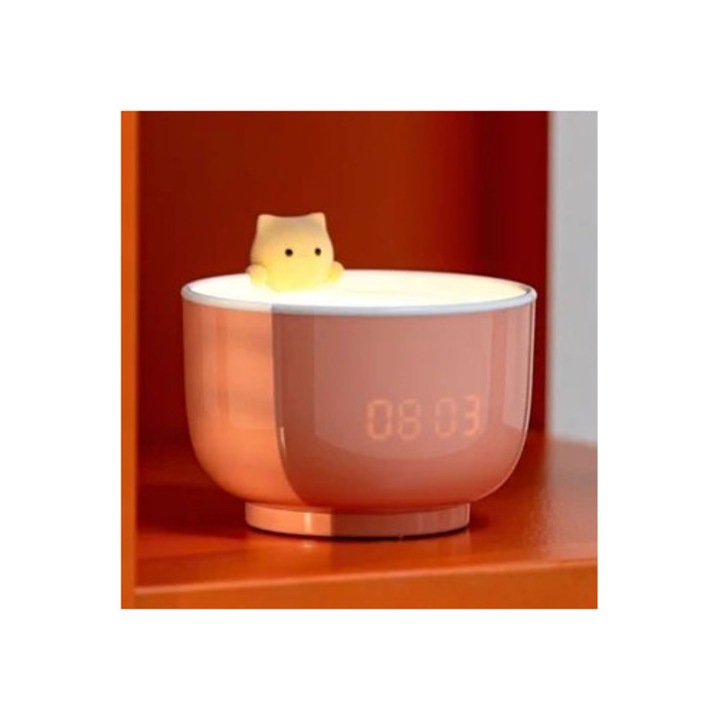 Ceas decorativ multifunctional cu alarma, design pisica de desene animate, LED, pentru Aquaforge