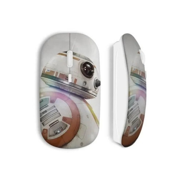 Mouse wireless Star Wars BB8 alb USB Wifi, compatibil Mac si PC