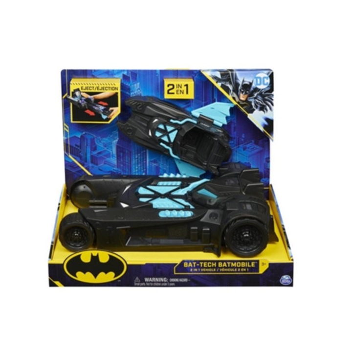 Batman Batmobil 2 az 1-ben autó, kék/fekete