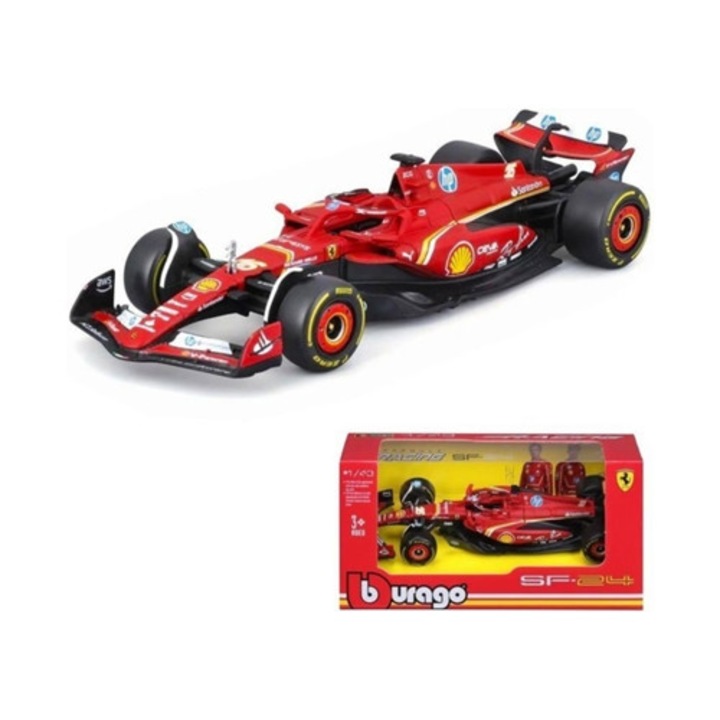 Masinuta diecast Ferrari F1 Team Sf24, 1/43, Bburago, rosu, Charles Leclerc