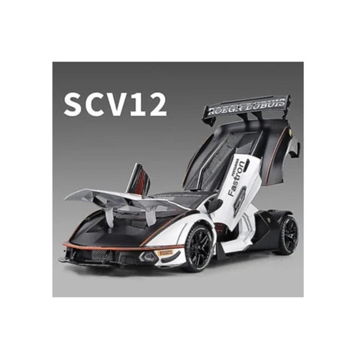 Masinuta diecast Lambo Essenza SCV12, model 124, sunet, culoare multicolor, pentru copii