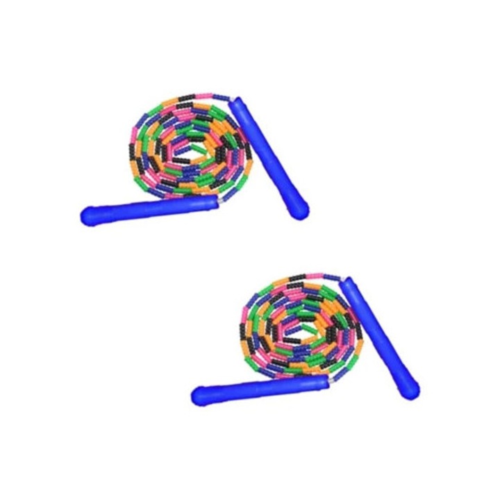 Set corzi sarituri, 2 bucati, plastic segmentat, pentru copii si adulti, multicolor