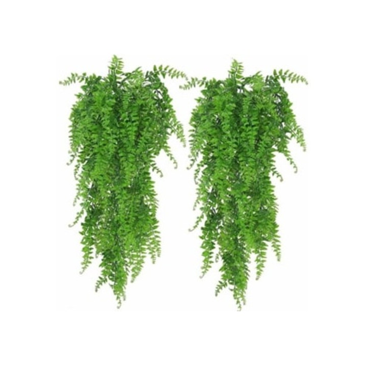 Set plante artificiale verzi, 2 bucati, iedera falsa, decorare interioara/exterioara, pentru living si borcan
