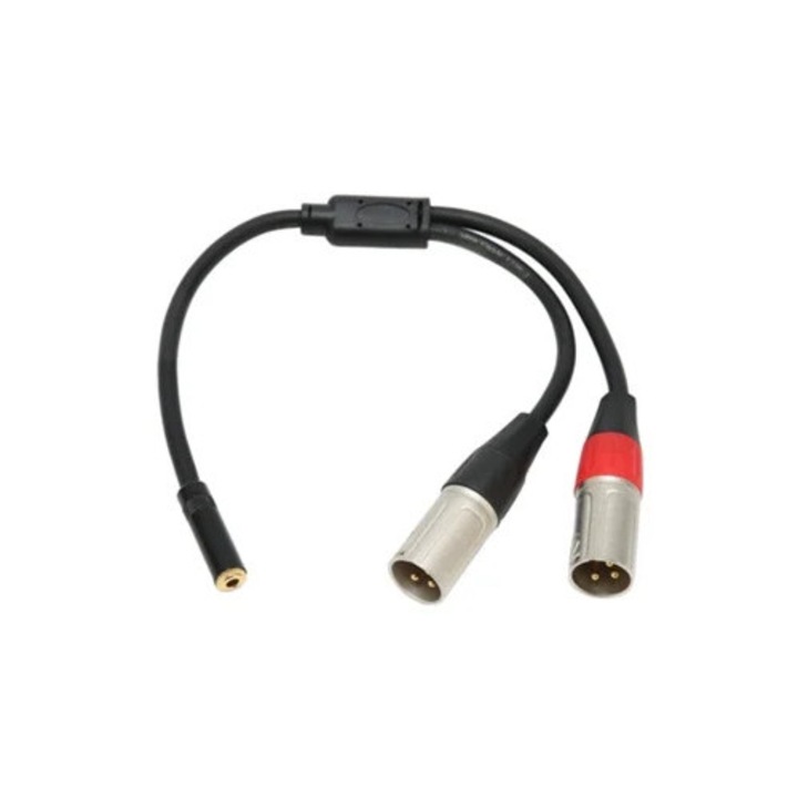 Cablu microfon profesional 3.5mm la XLR, dual XLR masculin la 3.5mm feminin, 1.0 picioare